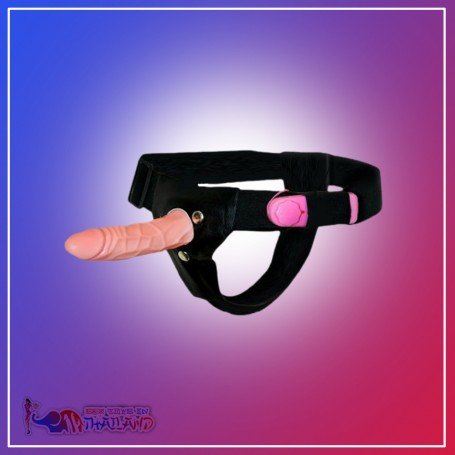 LeLuv 6.5” Male Hollow Vibrating Strap On SO-010