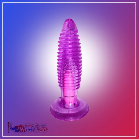 Purple Jelly Anal Vibrating Butt Plug With Suction Cup AD-024
