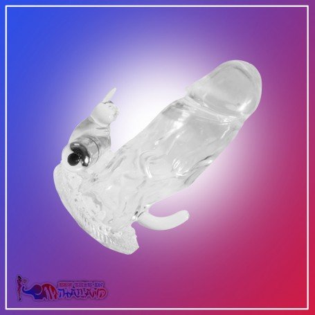 Triple Pleasure Vibrating Rabbit Penis Sleeve PES-028